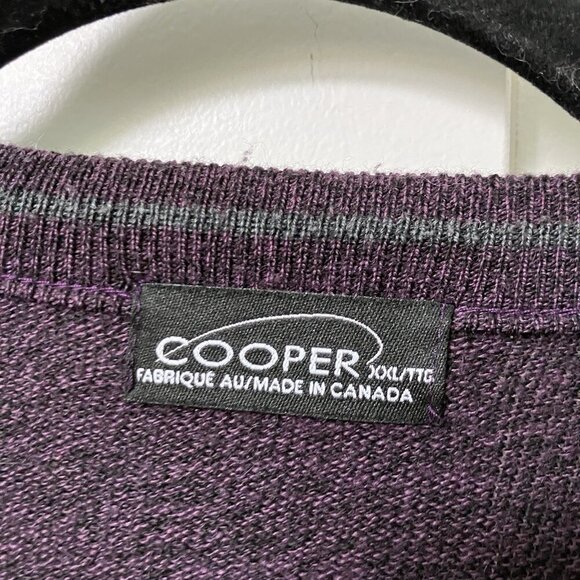 Vintage Cooper Sweater Mens XXL Purple Gray Knit Pullover Grandpa Cabin 90s - Picture 6 of 6
